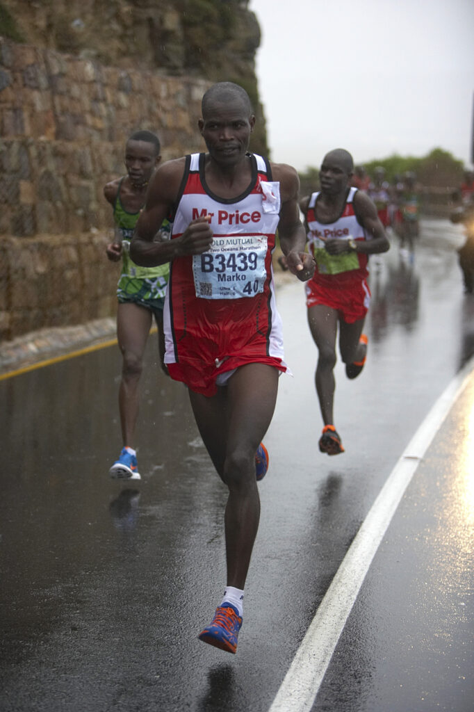 Old Mutual Two Oceans Marathon run on the 7 April 2012 in very heavy rain,