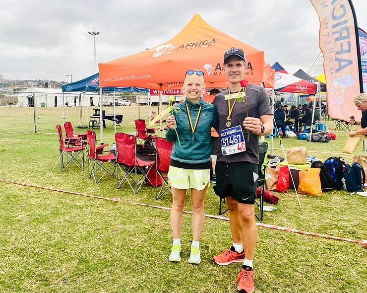 Jessica Johnson at the Africa Marathons Team Tent - Comrades Marathon 2022